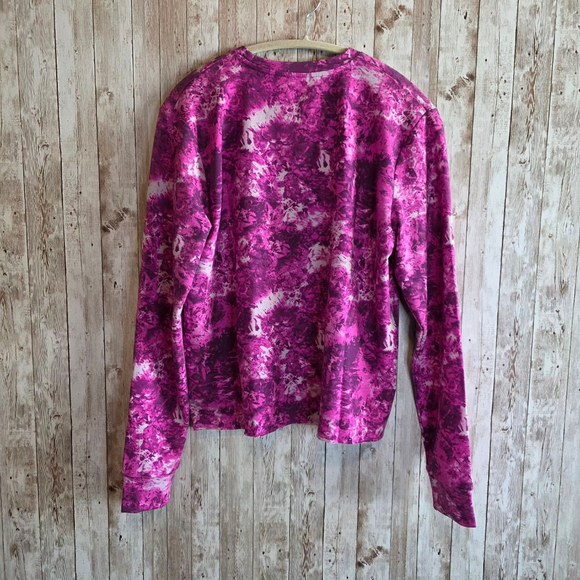 Women's Under Armour Rival Terry Print Crewneck Sweatshirt Pink Purple M - Picture 6 of 8